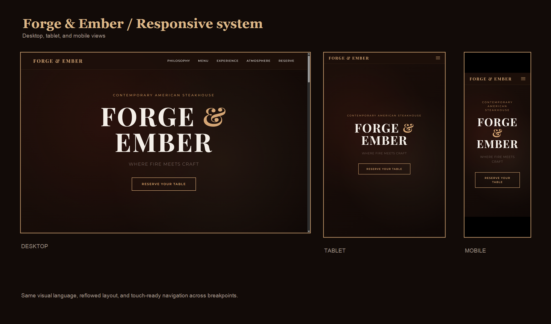 Forge & Ember Responsive Design