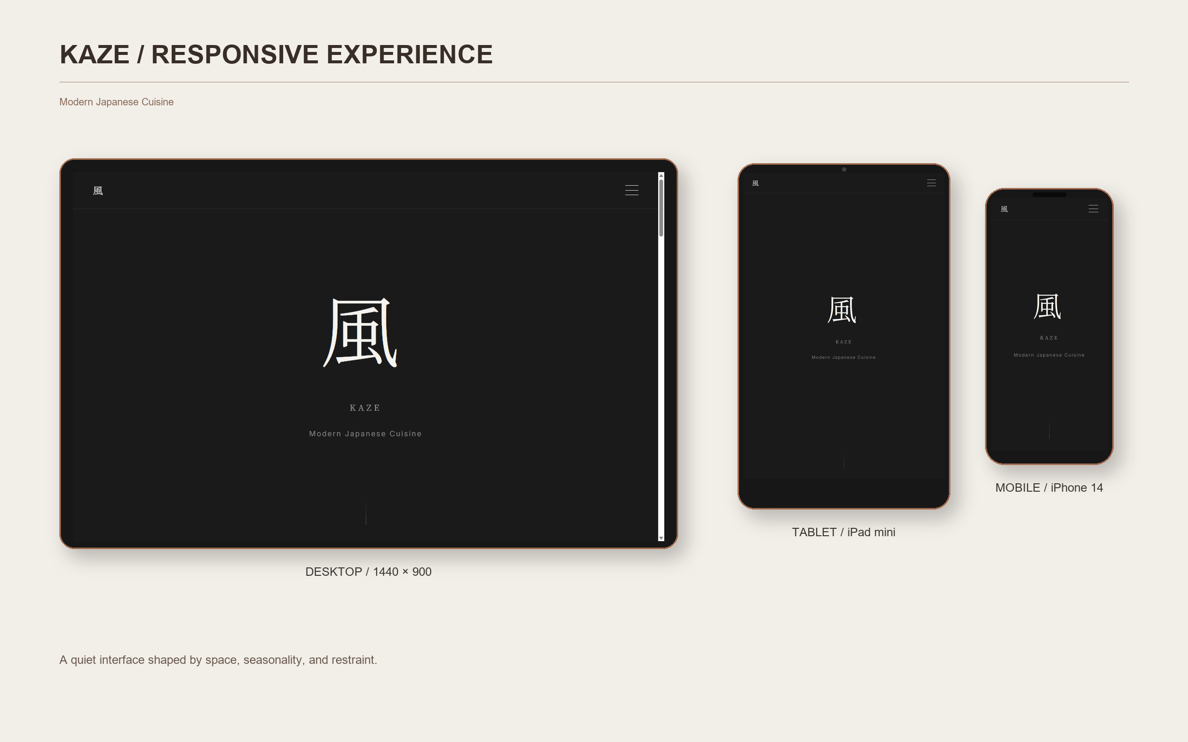 Kaze Responsive Design - Mobile and Desktop